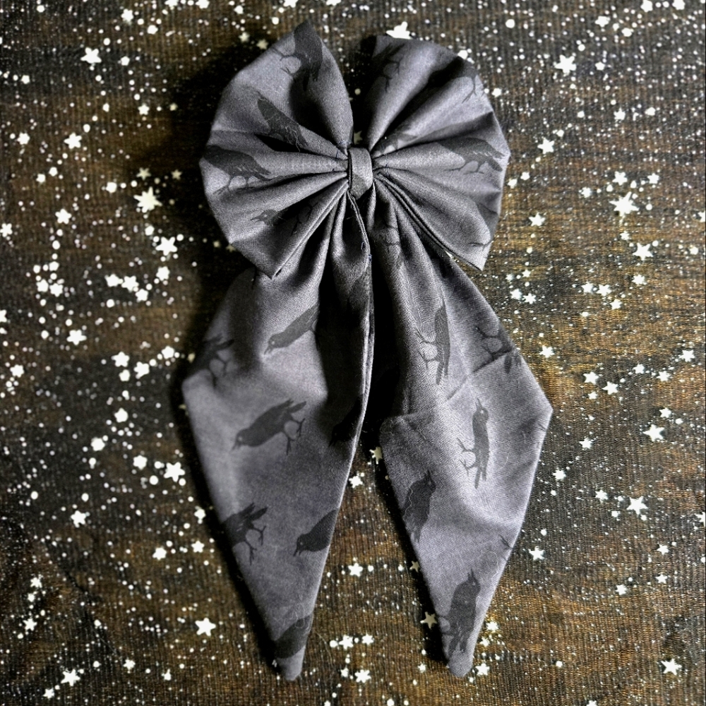 Custom Raven Print Sailor Bow